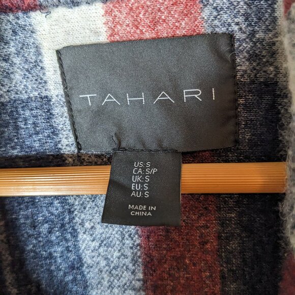 Tahari Wool Blend Button Down Oversized Plaid Jacket Coat Shacket Size Small - Picture 4 of 8